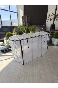 195*60 cm Saksı Sera Örtüsü Modüler Metal Çubuklu Koruma Seti
